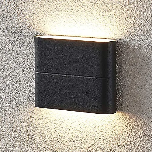 Applique LED da esterni 'Salka' (Moderno) colore Grigio, in Alluminio (2 luci, A+, lampadina inclusa) di Lampenwelt | applique da esterni LED applique, lampada LED da esterni, applique outdoor per