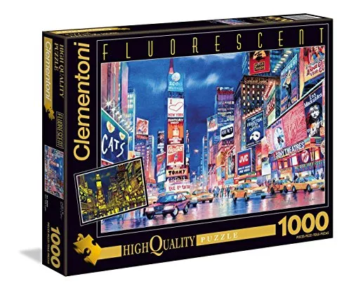 Clementoni 39249 - Puzzle Fluorescente New York Lights, 1000 pezzi