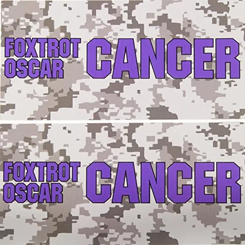 Stkr Commander Two (2) Pancreatic Cancer Awareness stickers viola Foxtrot Oscar cancro = F * CK off cancro toolbox Hardhat nuovo divertente computer portatile decalcomanie