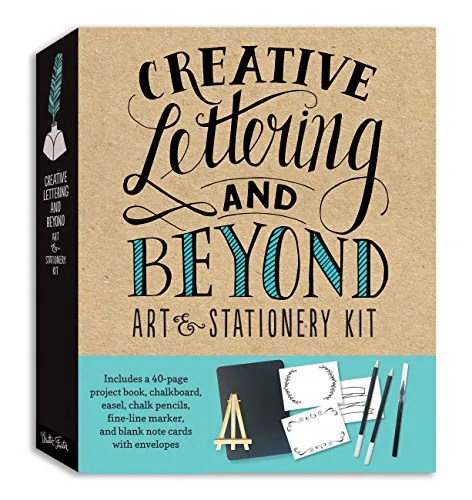 Creative Lettering and Beyond Art & Stationery Kit: Includes a 40-page project book, chalkboard, easel, chalk pencils, fine-line marker, and blank note cards with envelopes