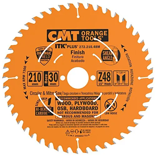 CMT 272.210.48M Lama Circolare Itk-Plus per Taglio Traverso Vena, 5 V, Arancio