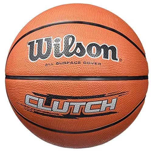 Wilson, Pallone da basket, Clutch, Misura 7, Giallo neon/Blu, Uso all'interno e all'esterno, WTB1434XB