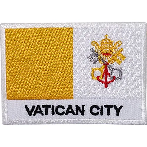 Vatican City Flag embroidered Iron/Sew on patch Papa Roma Italia chiesa badge