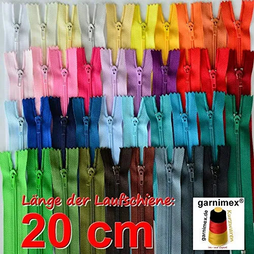 garnimex 39 - Cerniere assortite, Lunghezza 20 cm, Larghezza 25 mm, Spirale in 39 Colori