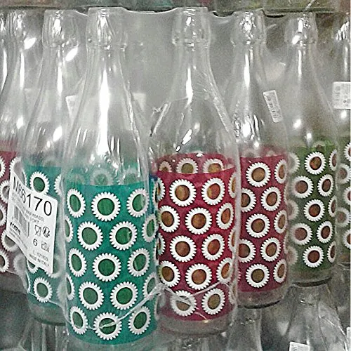 Bottiglia vetro cerve lory daisy acqua da 1 litro (100cl) elegante con tappo meccanico ermetico per acqua olio bevande conserva cocktail
