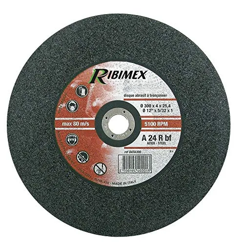 Ribimex PRDAEA125 Disco per Sbavo Acciaio, 125 x 6.4 x 22.2 mm, abrasivo, Nero