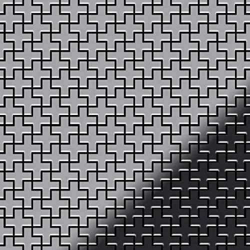 Mosaico metallo solido Acciaio inossidabile specchiato grigio spesso 1,6 mm ALLOY Swiss Cross-S-S-M