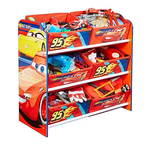 Disney Porta Giochi con 6 contenitori, Legno_Composito, Multicolore, 60x63.50x30 cm