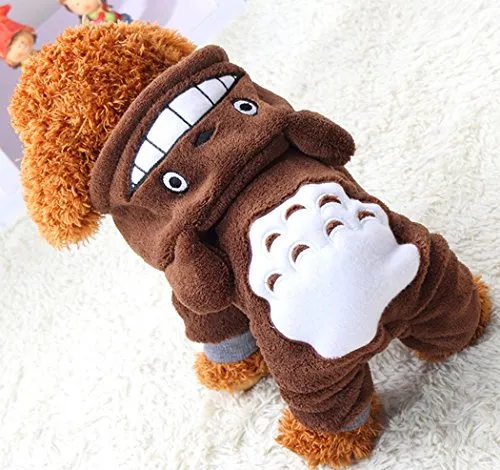 xiaoyu cachorro mascota Sudadera Caliente Camisa cachorro Abrigo de Otoño Invierno Mono de Moda para Perros, Marrone, XS