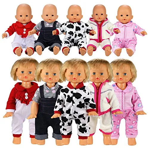 Miunana 5 Articoli = 5 PCS Abiti Vestiti Tuta Alla Moda Per 36 CM - 42 CM (14 Pollici - 16 Pollici) Baby Dolls Bambola Bebé E Altre Bambole, Bambolotti Amore Mio