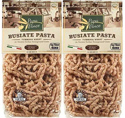 Pasta Busiate Tumminia Artigianali - Da Grani Antichi Siciliani - Papa Vince - 2 Confezioni da 500 gr - 100% Artigianale