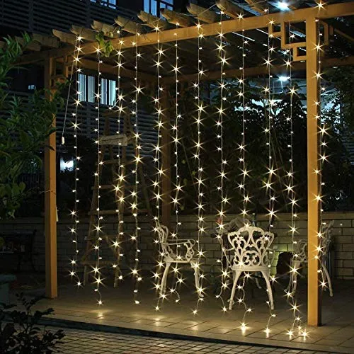 Cascata Luminose per Finestra Balcone 9 x 3m 900er LED String Impermeabile 8 modalità, Funzione Memoria Lucine