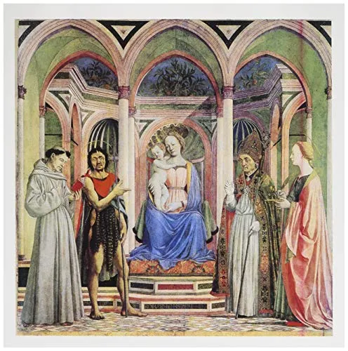 3DROSE Madonna con bambino e santi di Domenico veneziano – Biglietti d' auguri, 6 da 15,2 cm, set di 6 (GC 127054 _ 1)