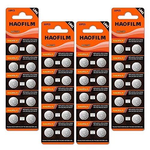 HAOFILM (40 Pezzi) LR41 Batteria Bottone 1.5V, AG3 / 392/384/ 192 Premium Alkaline Battery Per l'uso in giocattoli, calcolatrici e dispositivi di misurazione