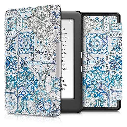 kwmobile Custodia Compatibile con Kobo GLO HD/Touch 2.0 - Cover Pelle Sintetica con Chiusura Magnetica - eReader Flip Case Blu/Grigio/Bianco