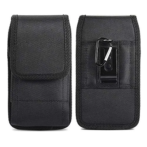 JIUNINE Cover Custodia per Artfone C1 / CS181, Antiurto Clip da Cintura Borsa Case Protettiva di Tela di Oxford Compatibile con Panasonic KX-TU155 3,5-4,0 Pollici Cellulari per Anziani, Nero