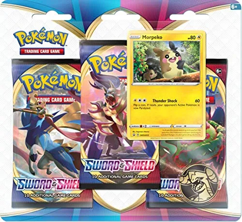 Pokemon TCG: Sword and Shield, confezione da 3 booster (uno a caso), 172-80655