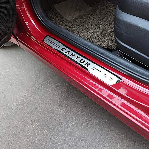 N/A 4 Pezzi Soglia Porta Battitacco, per Renault Captur 2014-2020 Auto Pedale Calci Scuff Benvenuto Threshold Bar Striscia Protezione Accessori Decorativi, Acciaio Inossidabile