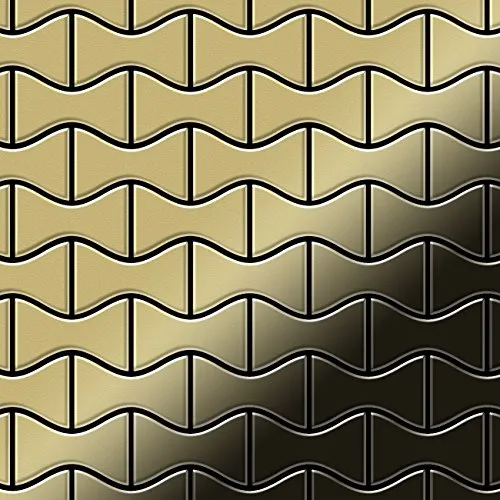 Mosaico metallo solido Ottone laminato oro spesso 1,6 mm ALLOY Kismet-BM disegnato da Karim Rashid