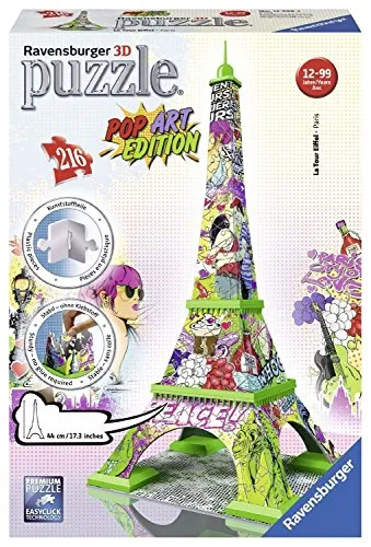 Ravensburger Italy- Puzzle 3D Torre Eiffel-Pop Art Edition, 216 Pezzi, Colore Bunt, RAP125999