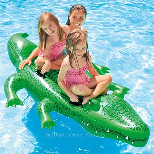 Attrezzo Durevole Intex Galleggiante Gonfiabile Gigante Coccodrillo Piscina Fun Float #58562