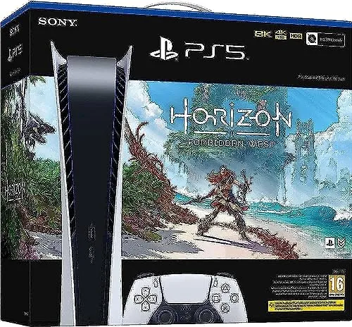 Sony PlayStation 5 B Chassis, 825GB, Digital Edition, White + Horizon Forbidden West Voucher