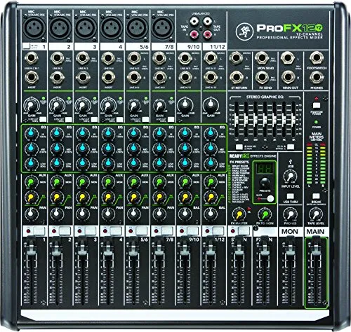 Mackie PROFX12V2 Mixer professionale a 12 canali con USB, Nero