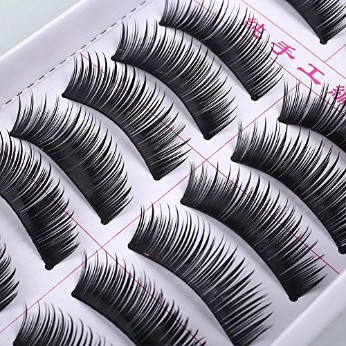 MSmask 10 coppie Falso Eye Lashes 3D naturali Fatti a mano lungo false spesse ciglio di trucco