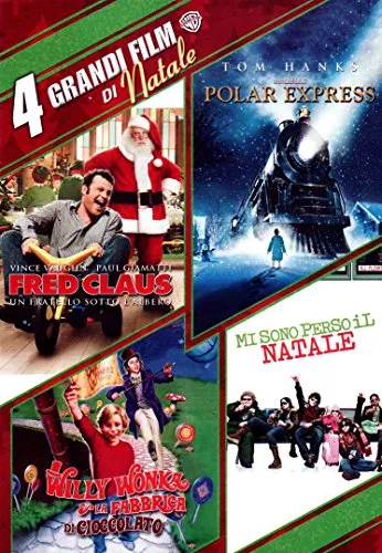 4 Grandi Film Di Natale (4 Dvd): Fred Claus - Un fratello sotto l'albero/Polar Express/ Willy Wonka e la fabbrica di cioccolato/ Mi sono perso il Natale