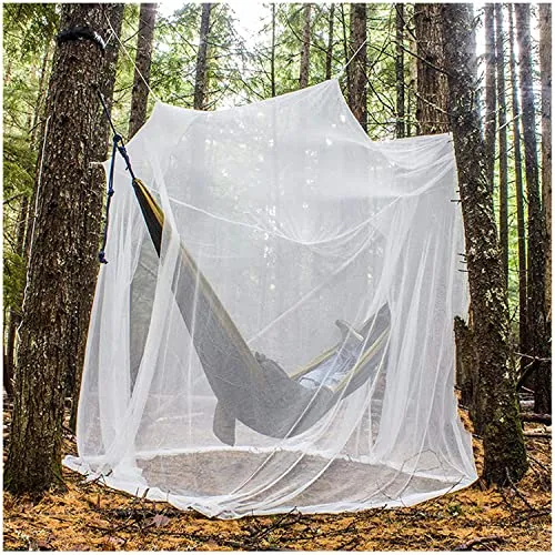 Tenda Zanzariera, Rete esterna zanzariera bianca 220 x 200 x 200cm per letto matrimoniale letto singolo letti pieghevoli e lettini, Zanzariera a letto sospeso per viaggi e casa