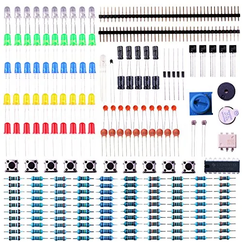 Elegoo Electronics Component Basic Starter Kit w/Potenziometro di Precizione, Buzzer, Capacitore Compatibile con Raspberry Pi Uno R3 Mega 2560