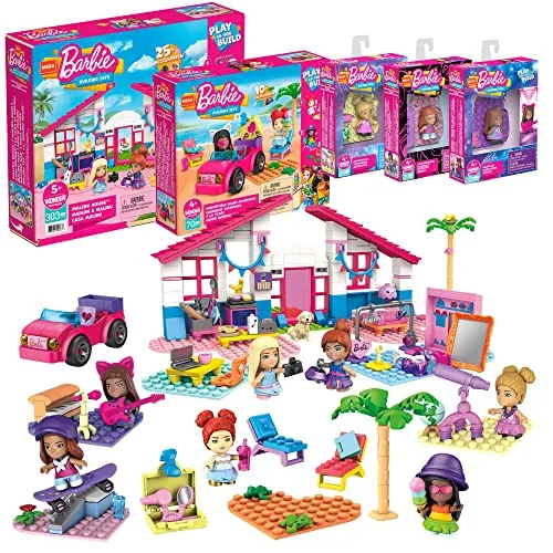 Mega - Pacchetto di Costruzioni Construx Barbie Malibu, Costruzioni Giocattolo per Bambini, HBF32