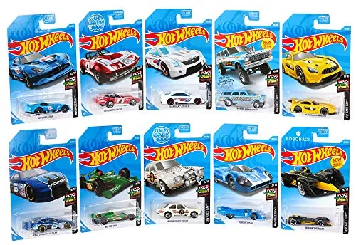 Hot Wheels- Veicoli da Collezione in Scala 1:64, Confezione da 10 Macchinine Giocattolo per Bambini 3+ Anni, GJK03