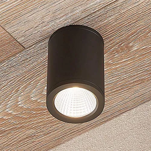 Plafoniere LED 'Embla' (Moderno) colore Grigio, in Alluminio (1 luce, A+) di Lucande | lampada da esterni per giardino, terrazzo, balcone e casa, plafoniera LED