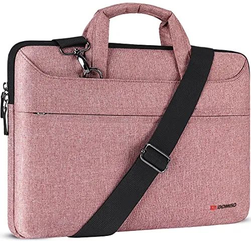 DOMISO 13 Pollici Ventiquattrore per PC Portatili Impermeabile Borsa Tracolla per 11,6-13" Laptop Notebook/MacBook Pro/12.9" iPad Pro/13 MacBook Air Retina/12.3" Microsoft Surface PRO PRO 4 6,Rosa