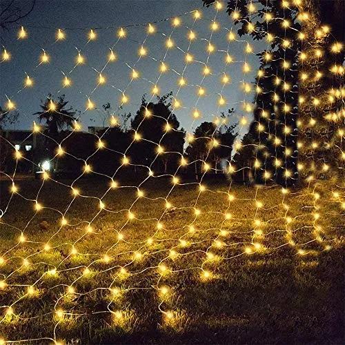 Silingsan Rete di Luci a LED, 200 LED Catene Luminose 3x2M 8 Modalità Impermeabile Energetico, Dimmerabile per Casa GiardinoTerrazza DIY Natale Feste Halloween Bianca Caldo