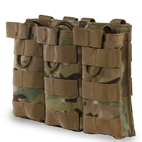 XUE Porta Caricatore Triplo for M4 M16 AR15 HK416 Pistola Rivista Borsa Porta Caricatori Zaino tattico Vest Molle Accessori (Multicam Camo)