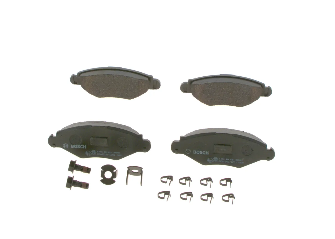 BOSCH Kit pastiglie freno PEUGEOT 0 986 494 039 8254D1143,E990R02A12001201,425166 425204,425212,425228,425302,425303,425320,425487,425494,425166