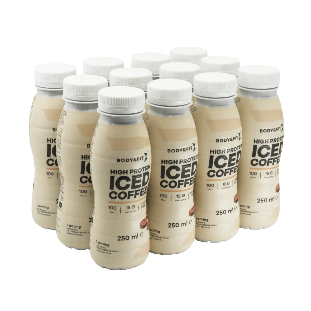 Caffè ghiacciato ad alto contenuto proteico - Body&Fit - Caffè Freddo - 3000 Ml (12 Pezzi)