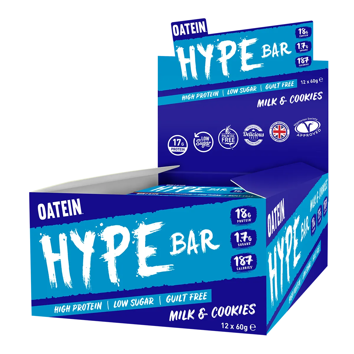 Hype Protein Bar -  - Milk & Cookies - 720 Grammi (12 Barrette)