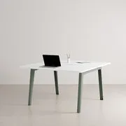 scrivania open space New Modern - / 2 posti - 130 x 140 cm / Plastica riciclata di  - Grigio - Materiale plastico