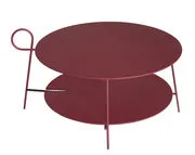 Tavolino Carmina - / Ø 70 x H 43 cm di  - Rosso - Metallo