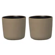 Tazzina da caffè Oiva - / Senza manico - Set di 2 di  - Beige - Ceramica