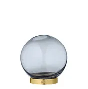 Vaso Globe Small - / Ø 10  cm - Vetro & ottone di  - Blu/Oro - Metallo/Vetro