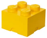 Scatola Lego® Brick - / 4 bottoncini - Impilabile di ROOM COPENHAGEN - Giallo - Materiale plastico