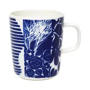 Tazza Ruudut - / 25 cl di  - Bianco/Blu - Ceramica