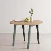 Tavolo rotondo New Modern - / Ø 110 cm - Rovere eco-certificato / 4 a 6 persone di  - Grigio - Metallo/Legno