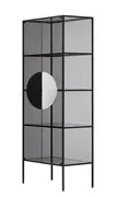 Mobile contenitore Yang - / Vetrina - H 180 cm di  - Nero/Trasparente - Metallo/Vetro