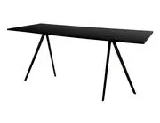 Tavolo rettangolare Baguette - 205 x 85 cm - Piano MDF di  - Nero - Metallo/Legno