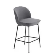 Sgabello da bar imbottito Oslo - / H 65 cm - Tessuto di  - Grigio - Tessuto